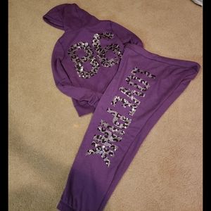 VS PINK rare purple and silver bling set
